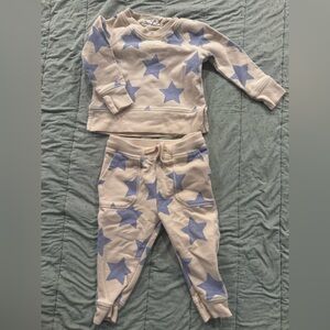 Angel Dear Cream and Blue Pajama Set